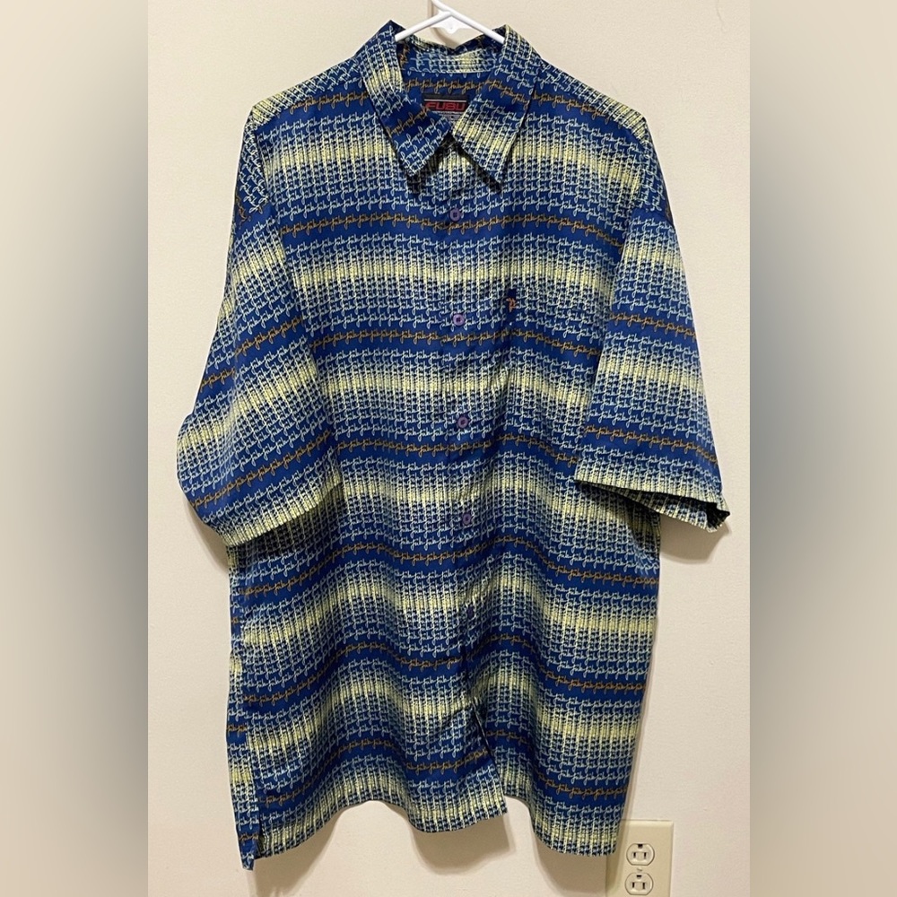 Y2K FUBU logo button down shirt